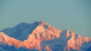 Mountains with sunlight