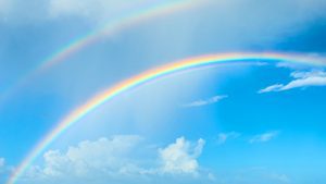 Sky and rainbow image with link to nondual meditation
