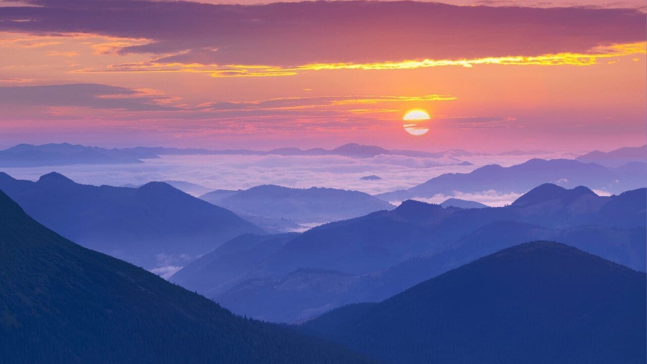 sky and hills with link to non dual meditation
