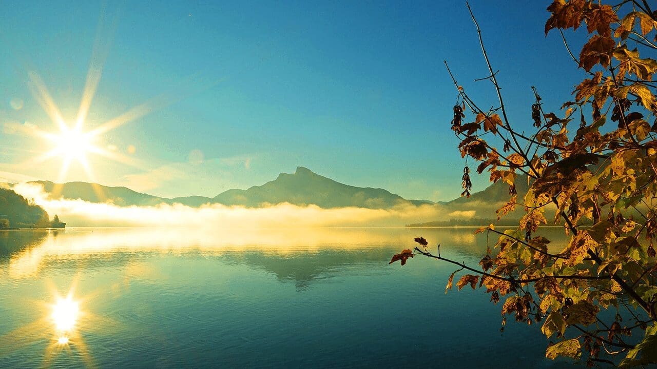 Sun on water and link to non-dual meditation